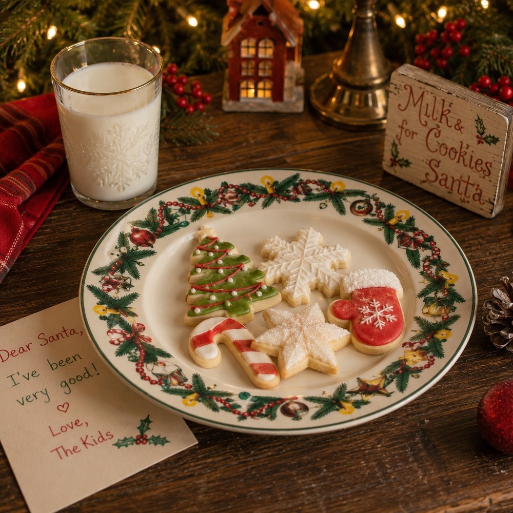 Vintage 1994 Sakura Christmas Cheer Sue Zipkin Stoneware Dinner Plate